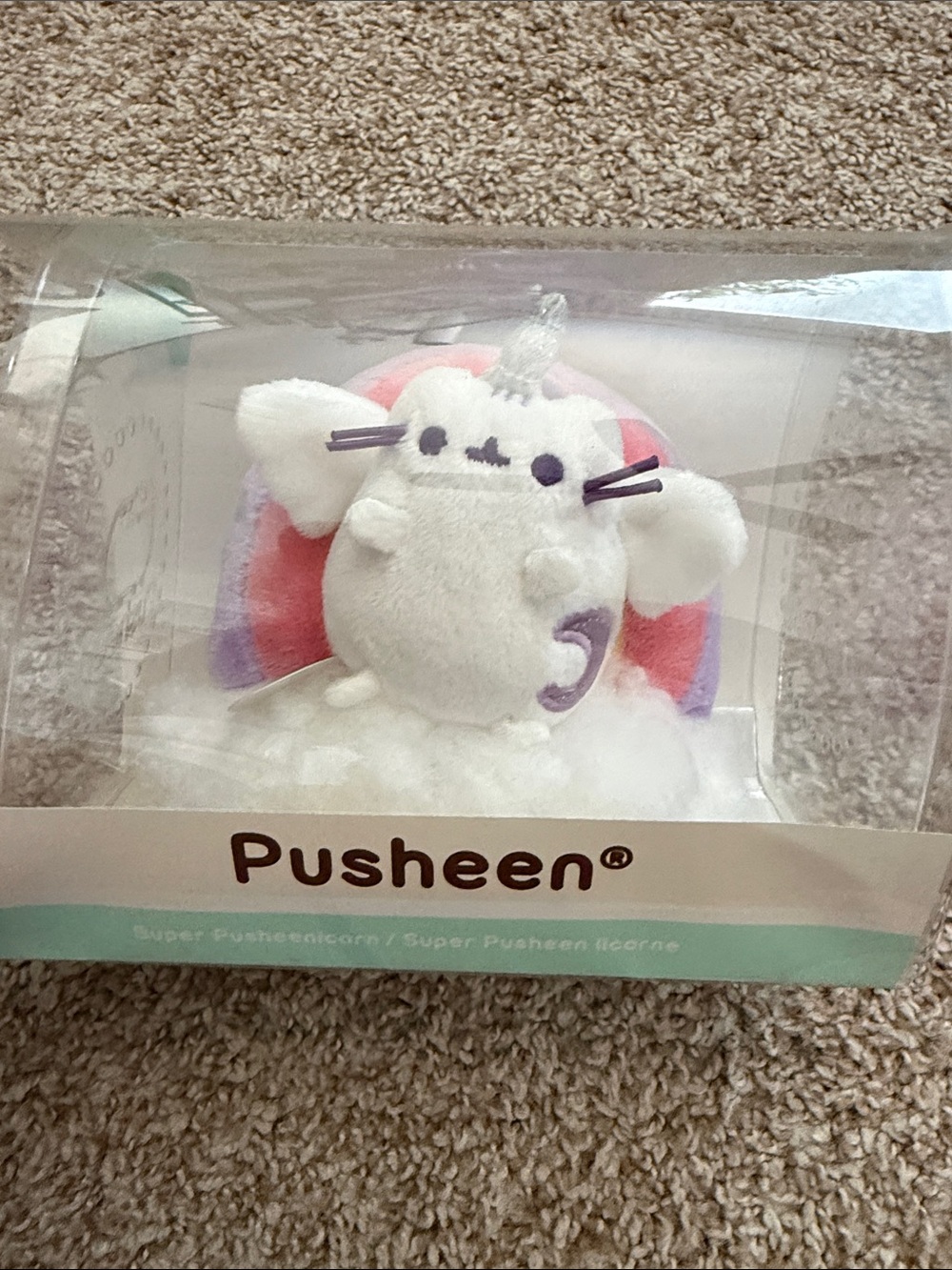 Pusheen White Plush with Pink, Purple and Silver Details